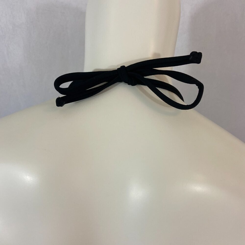 California Waves Women's Bikini Swim Top Size M Ruched Black with Ties NWT - Picture 5 of 7